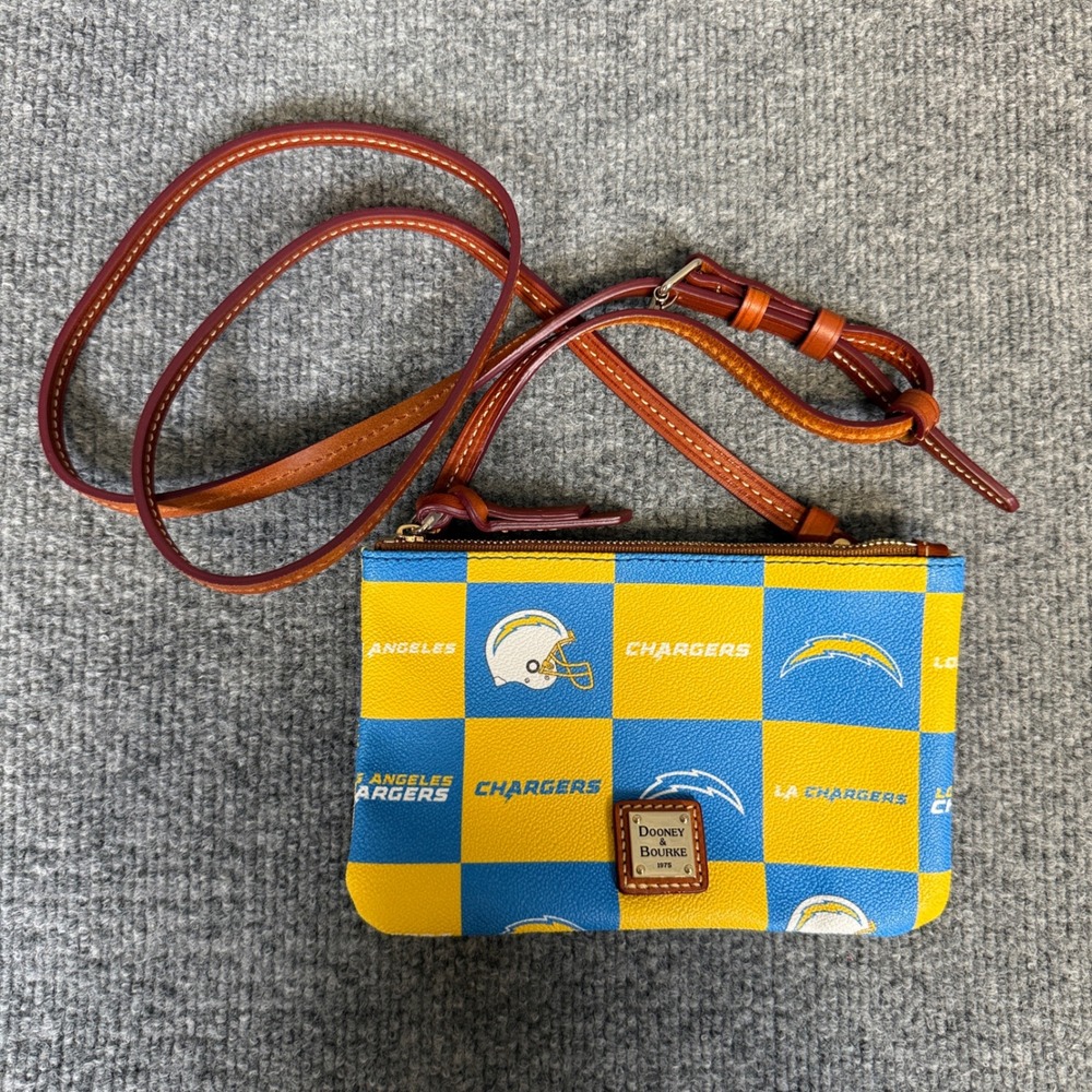 Dooney & Bourke NFL Los Angeles Chargers Crossbody Bag Coated Top Zip Purse